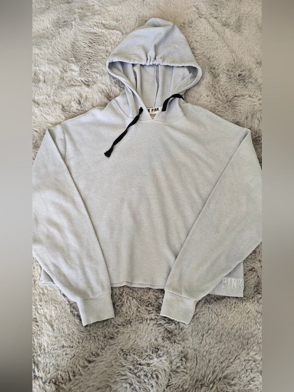 Victoria secret PINK thermal top long sleeve light blue gray